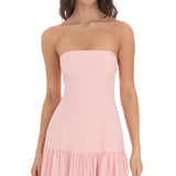Gingham Strapless Waist Maxi Dress