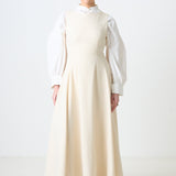Half Sleeves Dress - Cream