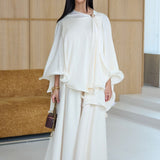 Ruffle poncho - Cream