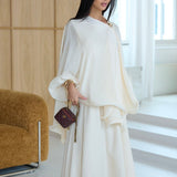 Ruffle poncho - Cream