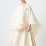Ruffle poncho - Cream