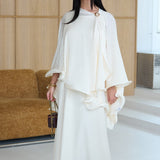 Ruffle poncho - Cream